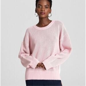 ALC Alana Mesh Sweater In Baby Pink A.L.C. Knit Colorblock Boxy Slouchy